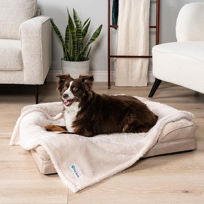 PetAmi Dog Blanket for Small Dogs Beige 24x32