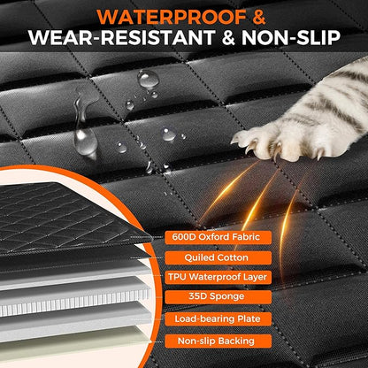 Hard Bottom Hold 400lbs Dog Car Seat Cover for Back Seat 7 Layer 40%, Thickened