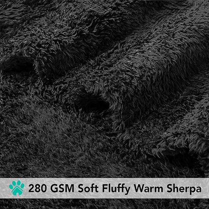 PetAmi Dog Blanket for Large Dogs Black 60x80