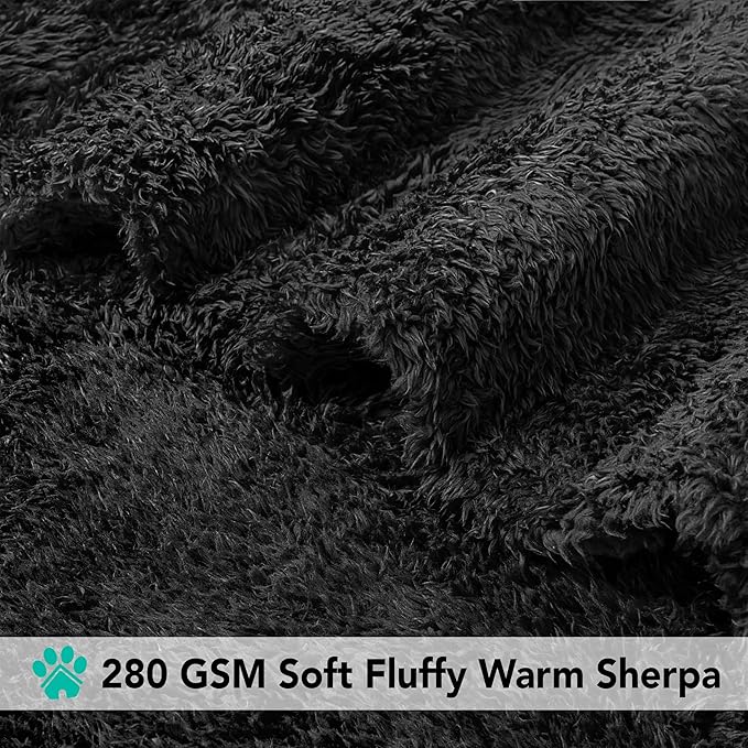 PetAmi Dog Blanket for Small Dogs Black 24x32