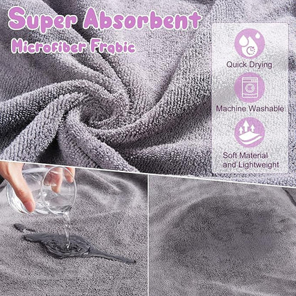 Microfibre Dog Bathrobe Dog Towel Wrap Super Absorbent Dog Drying Coat Bath Robe for Puppy, Medium & Large Dogs, Fast Drying, Adjustable, for Pet Dogs & Cats
