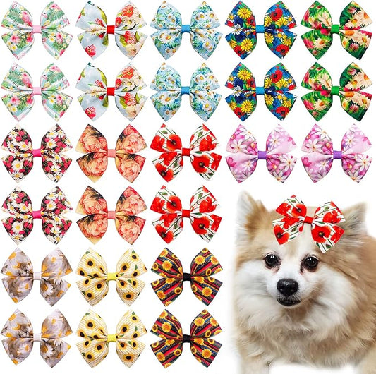 24Pcs/12 Pairs 4" Big Dog Hair Bows