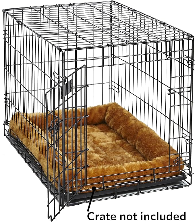 MidWest Homes for Pets Bolster Cinnamon Pet Bed for Dogs & Cats w/ Comfortable Bolster 48-Inch Crate 48L-Inch
