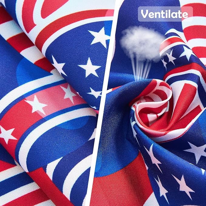 4th of July Dog Bandanas for Small Dogs 7PCS