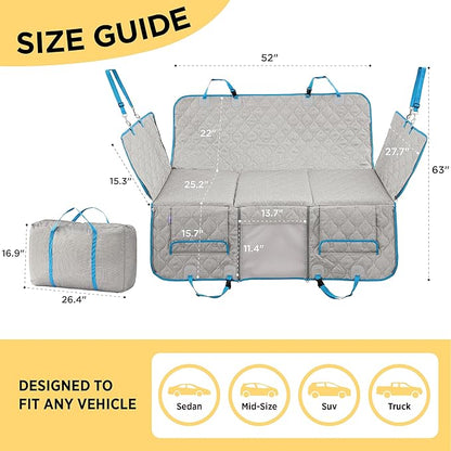 Lesure Dog Car Seat Cover for Back Seat with Hard Bottom