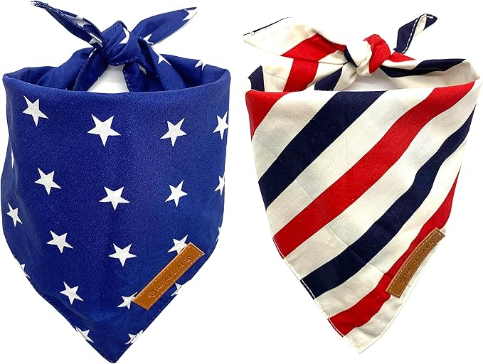 Realeaf 4th of July Dog Bandanas 2 Pack