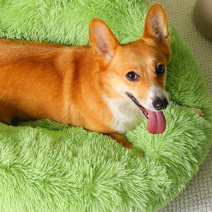 WESTERN HOME WH Calming Dog Bed & Cat Bed, Anti-Anxiety Donut Dog Cuddler Bed, Warming Cozy Soft Dog Round Bed, Dog Cat Cushion Bed for Small Medium Dogs and Cats