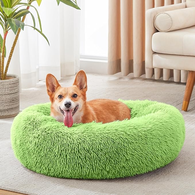 WESTERN HOME WH Calming Dog Bed & Cat Bed, Anti-Anxiety Donut Dog Cuddler Bed, Warming Cozy Soft Dog Round Bed, Dog Cat Cushion Bed for Small Medium Dogs and Cats