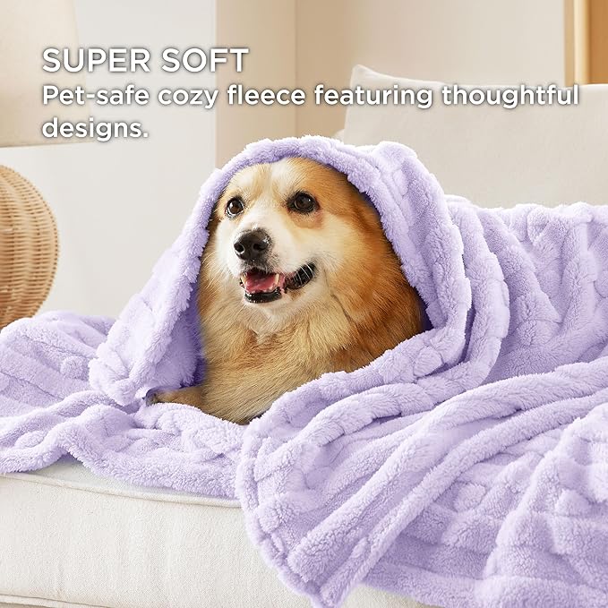 Bedsure Dog Blanket for Small Dogs Washable 300GSM Coral