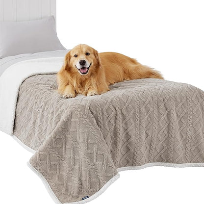 Bedsure Waterproof Dog Blanket for Large Dogs 60x80, Taupe