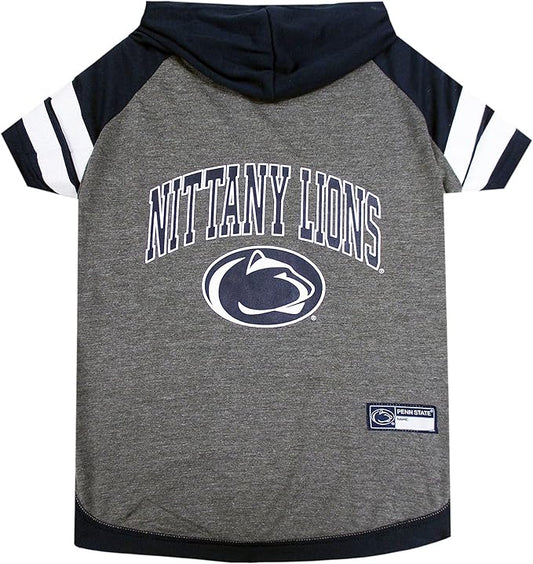 NCAA Penn State Nittany Lions Hoodie for Dogs & Cats, Large Collegiate Licensed Dog Hoody Tee Shirt. Sports Hoody T-Shirt for Pets. College Sporty Dog Hoodie Shirt.