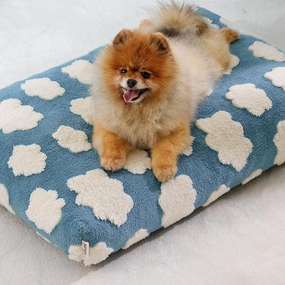 Lesure Small Dog Beds-Thick Shredded Chopped Foam Pet Bed Bottom(24'x16', Blue)