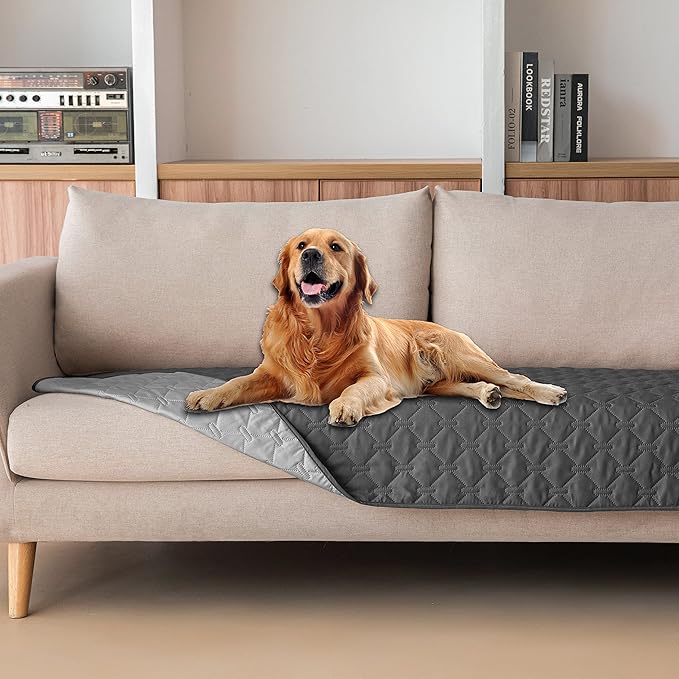 gogobunny 100% Double-Sided Waterproof Dog Bed Cover Pet Blanket Sofa Couch Furniture Protector for Puppy Large Dog Cat (30x90 Inch 1), Dark
