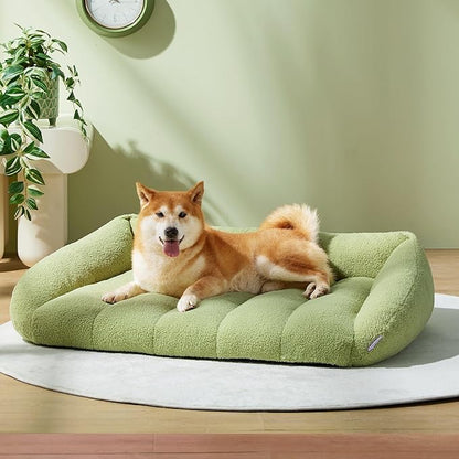 Lesure Orthopedic Dog Bed Sofa for Large Dogs Foam(35" x 25" x 10.5", Green)