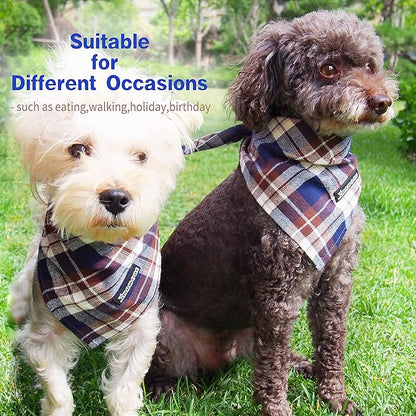 Adjustable Plaid Dog Bandanas 1PC Soft