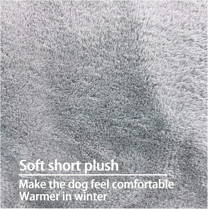 Dog Bed Cover 47L x 29W x 4H Inch,Heavy Duty Durable Waterproof Fluffy Soft Short Plush Replacement Dog Bed Covers,Washable Removable Pet Bed Mattress Cover with Zipper.Grey,Cover Only.