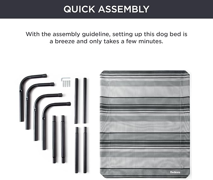 Bedsure Large Elevated Cooling Outdoor Dog Bed 49 inches