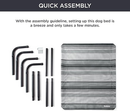 Bedsure Large Elevated Cooling Outdoor Dog Bed 49 inches