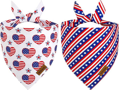 4th of July Dog Bandanas 2 Pack