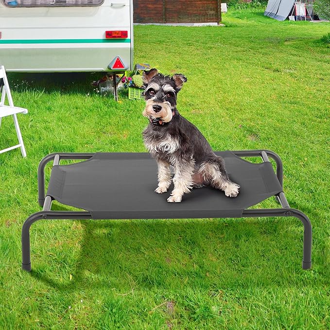 MoNiBloom Elevated Dog Bed Cooling Raised Ped Bed Portable Dog Cot for Camping or Beach 35 Inches