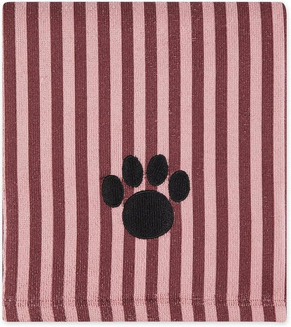 Bone Dry Pet Grooming Towel Collection Absorbent Microfiber X-Large, 41x23.5", Striped Cranberry