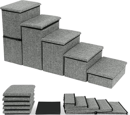 HOMBYS Foldable Dog Stairs for High Bed 21" H 5 Steps