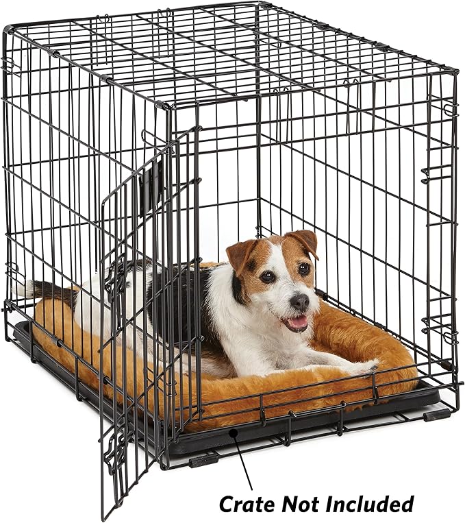 MidWest Homes for Pets Bolster Dog Bed 24L-Inch Cinnamon Dog Bed or Cat Bed w/ Comfortable Bolster 24-Inch Dog