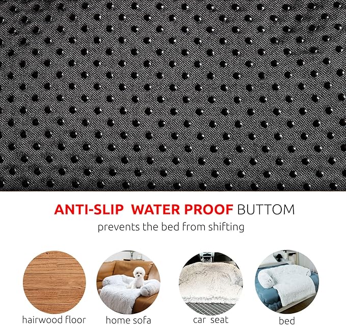 HACHIKITTY Calming Dog Sofa Bed Mat (30"x 27"x 6", Camel)