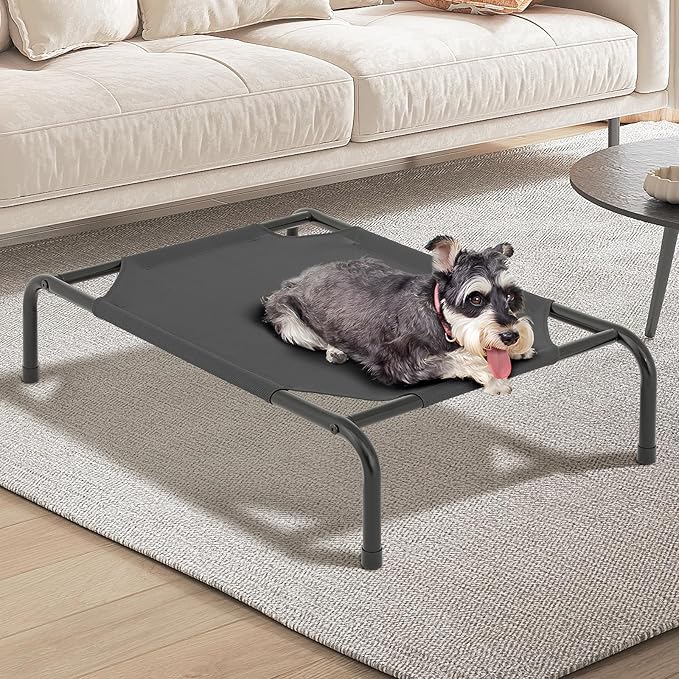 MoNiBloom Elevated Dog Bed Cooling Raised Ped Bed Portable Dog Cot for Camping or Beach 35 Inches