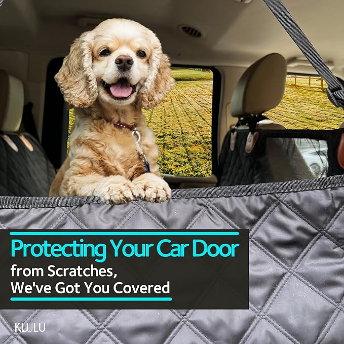 KULULU Dog Car Seat Cover for Back Seat 100% Waterproof (54" W 58" L))