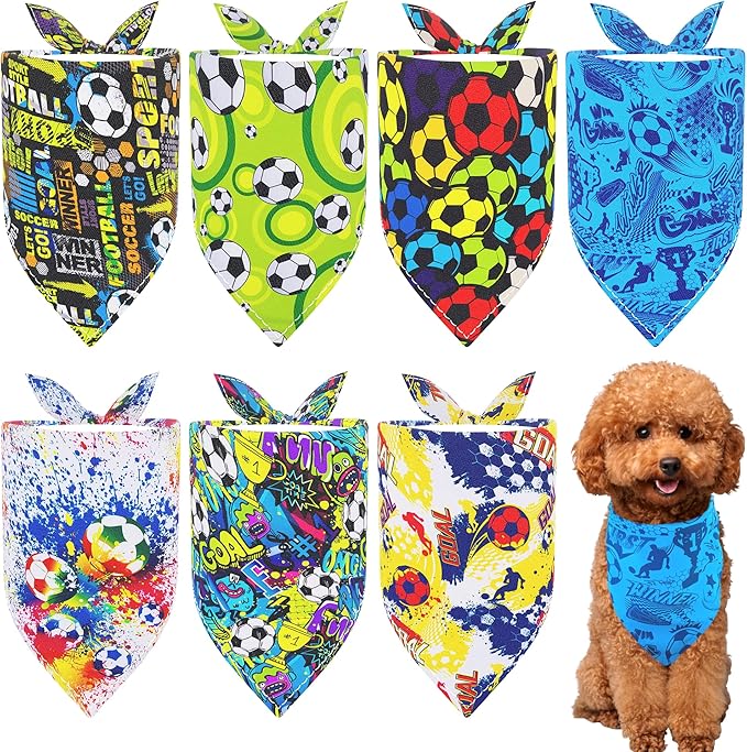 Football Dog Bandanas for Small Dogs Breed Cats 18 Inch 7PCS