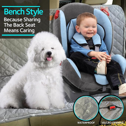 KULULU Dog Car Seat Cover for Back Seat 100% Waterproof (60" W 64" L))