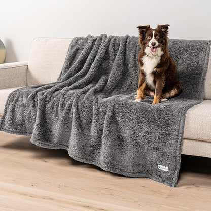 PetAmi Dog Blanket for Large Dogs Grey 60x80