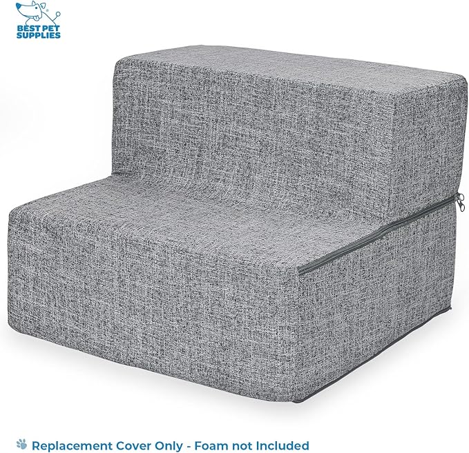 Best Pet Supplies Foldable Pet Stairs Cover for Foam Dog Ramps 2-Step