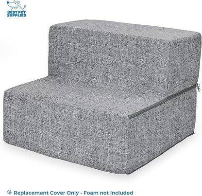 Best Pet Supplies Foldable Pet Stairs Cover for Foam Dog Ramps 2-Step