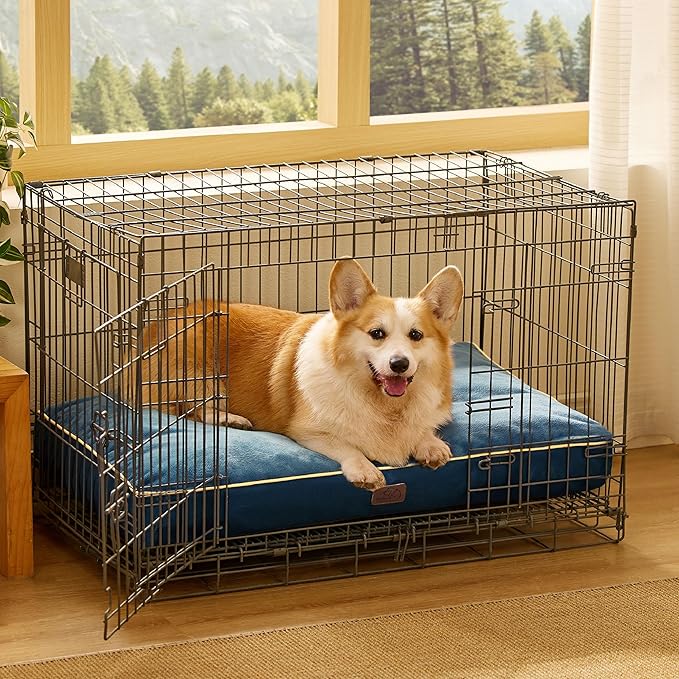 Bedsure Waterproof Dog Beds for Large Dogs 4 inch 80lbs L-Crate