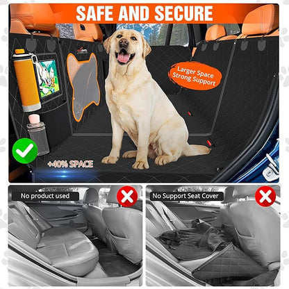 Pet Backseat Extender for Dogs 600D Fabric 500lbs, Waterproof,