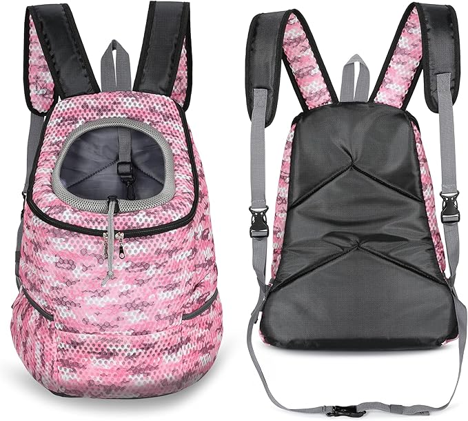 Mile High Life | Hiking Outdoor Pet Carrier Backpack | Kitty Puppy Cat Carrier | Dog Carrier for Small Dogs | Dog Backpack w Breathable Mesh with Soft Padding(Camouflage Pink, Medium (Pack of 1))