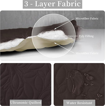 Easy-Going Waterproof Dog Bed Cover Reversible Leak Proof Pet Blanket Replacement Mat for Furniture Washable Couch Cover Sofa Cover for Dogs Cat(82x86 Inch, Chocolate/Beige)