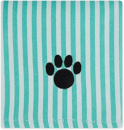 Bone Dry Pet Grooming Towel Collection Absorbent Microfiber X-Large, 41x23.5", Striped Aqua