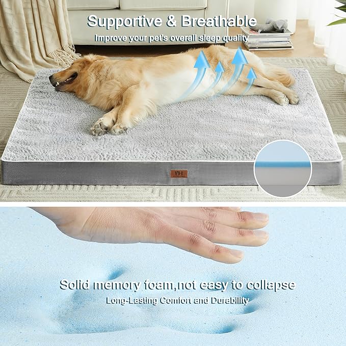 Memory Foam Orthopedic Dog Bed 47 Inches,