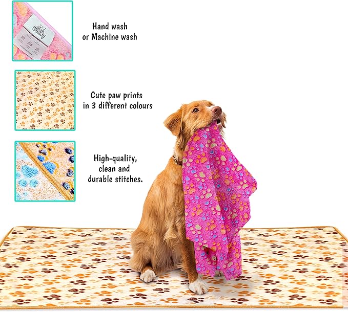 Pet Blankets The Value Pack: 3 Cozy Blankets for All Indoor Pets | Cat Kitten Blankets | Dog Puppy Blankets | Pet Blankets for Couch | Liner for Pet Carrier