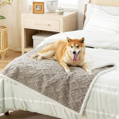 Bedsure Waterproof Dog Blankets for Large Dogs 40"x50", Taupe