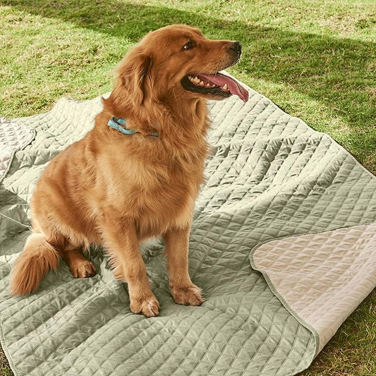 NICETOWN 100% Waterproof Dog Blanket Sofa Covers Couch Cover for Pets Cats Furniture Protector Dog Travel Bed Reversible Washable Dog Mat for Car Floor, 82" W x 82" L, 1 Panel, Beige/Khaki