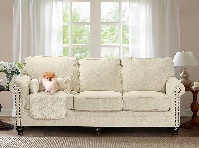 Brilliant Sunshine Premium Beige Silky Velvet Pet Sofa Bed