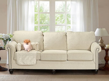 Brilliant Sunshine Premium Beige Silky Velvet Pet Sofa Bed