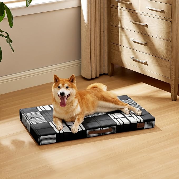 Bedsure Large Patterned Dog Bed for Large Dogs Cover(36"x27", Black)