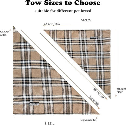 Adjustable Plaid Dog Bandanas 1PC Soft