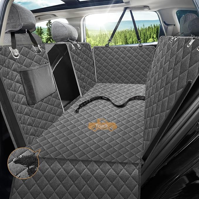 nzonpet Dog Back Seat Covers for Trucks 100% Waterproof F150 (Gray)