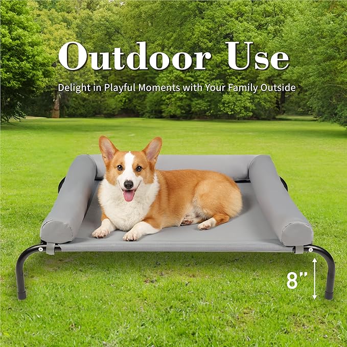 Cooling Elevated Dog Bed with Pillows